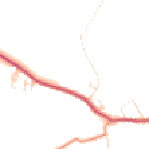 Daytime road noise heatmap for DE55 6NN