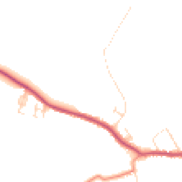 Daytime road noise heatmap for DE55 6NP