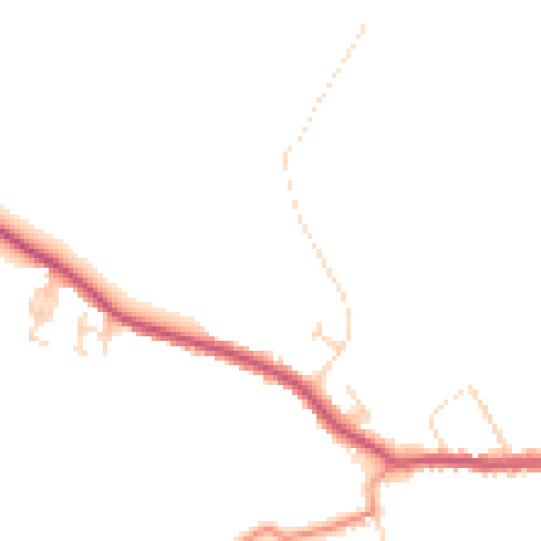 Daytime road noise heatmap for DE55 6NQ