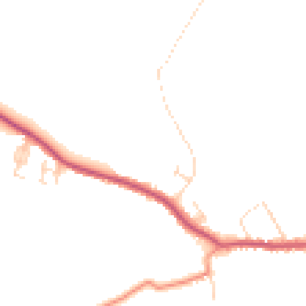 Daytime road noise heatmap for DE55 6NW