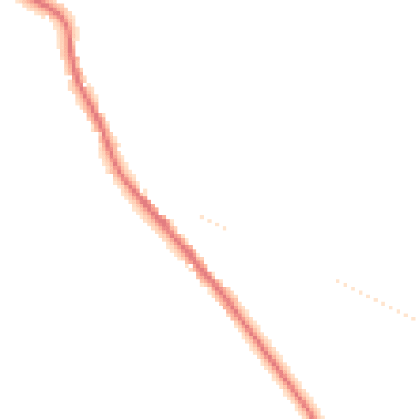 Night-time road noise heatmap for DE55 6NZ