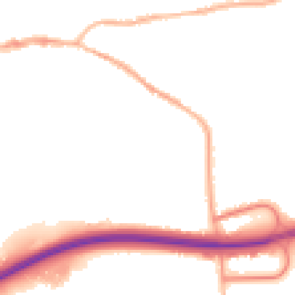 Night-time road noise heatmap for DE55 7GA