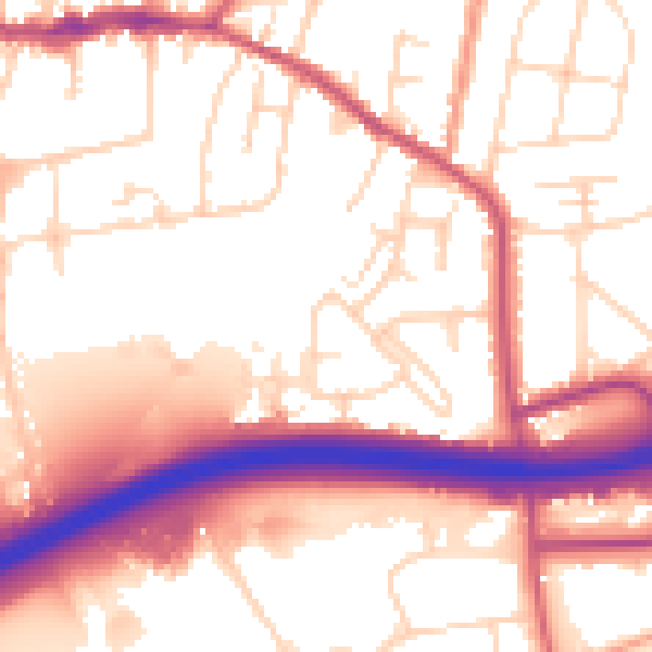 Daytime road noise heatmap for DE55 7GG
