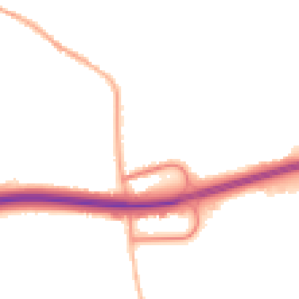 Night-time road noise heatmap for DE55 7HD