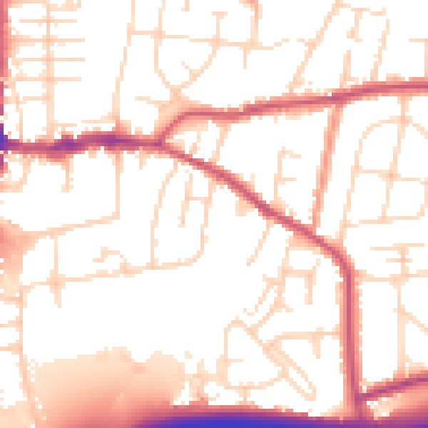 Daytime road noise heatmap for DE55 7HX