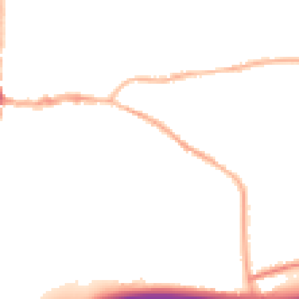 Night-time road noise heatmap for DE55 7HX