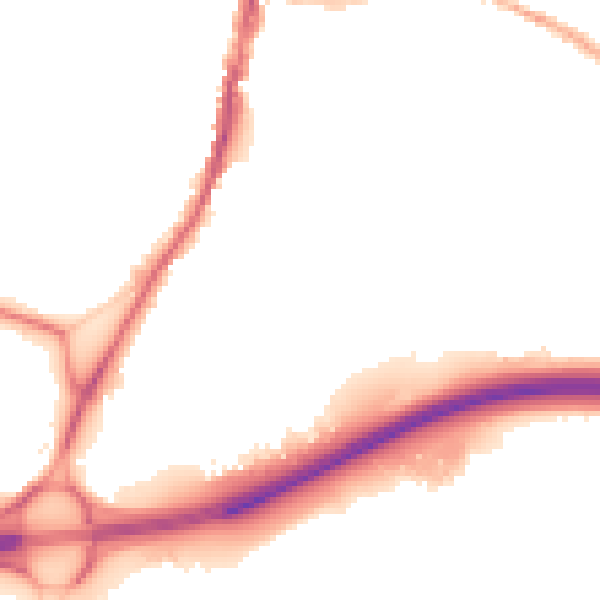 Night-time road noise heatmap for DE55 7JD
