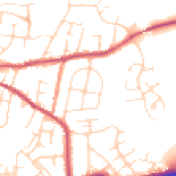 Daytime road noise heatmap for DE55 7LB