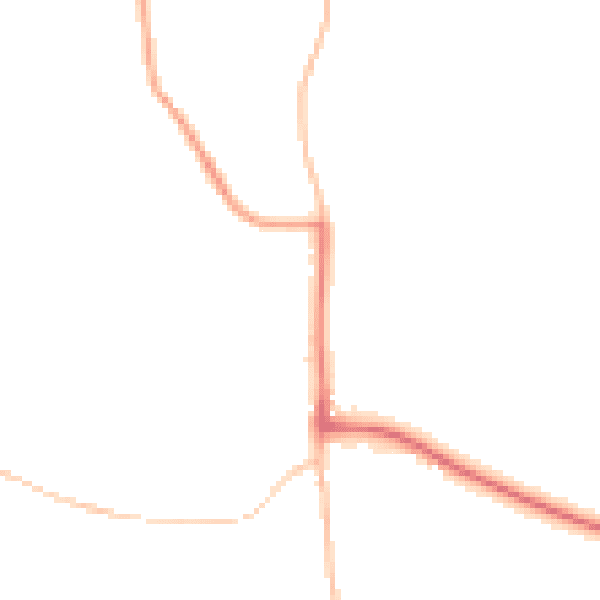 Night-time road noise heatmap for DE55 7LN