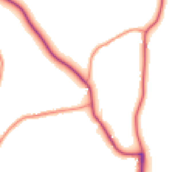 Daytime road noise heatmap for DE55 7NA