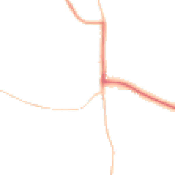 Night-time road noise heatmap for DE55 7NR