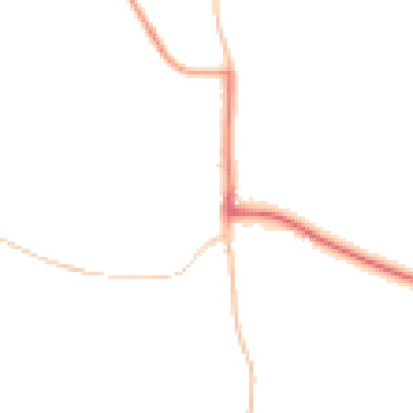Night-time road noise heatmap for DE55 7PF