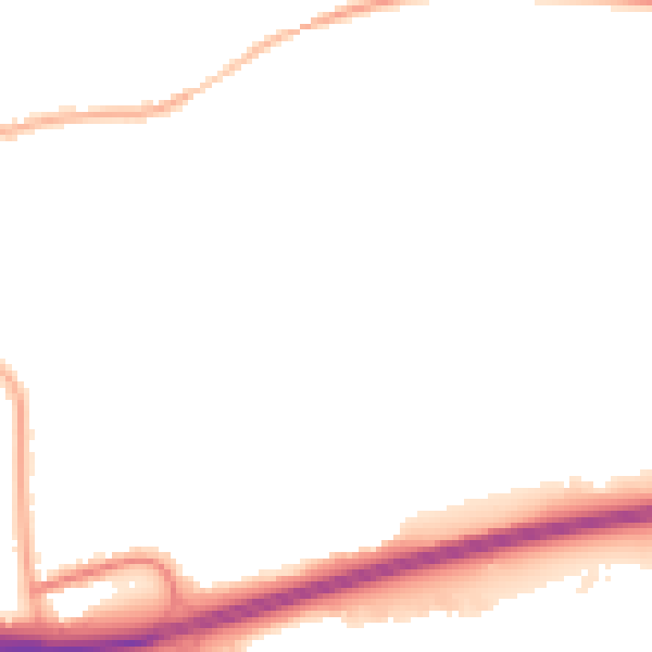 Night-time road noise heatmap for DE55 7QQ