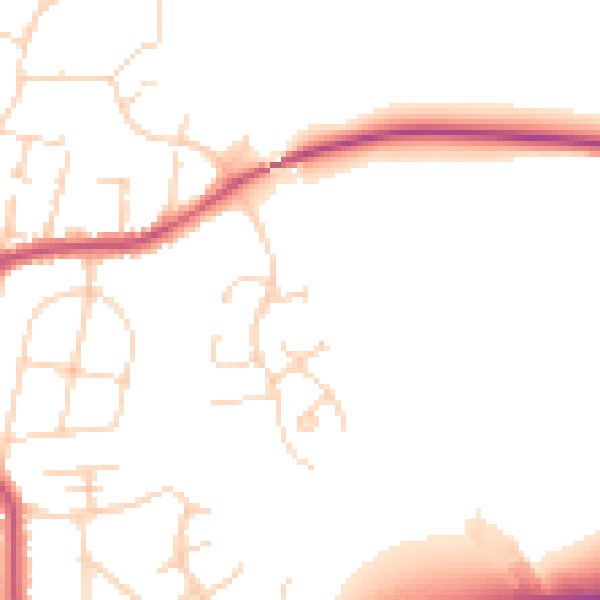 Daytime road noise heatmap for DE55 7QT