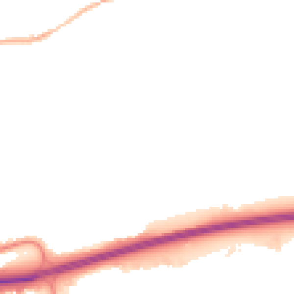 Night-time road noise heatmap for DE55 7SJ