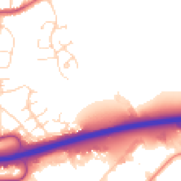 Daytime road noise heatmap for DE55 7SL