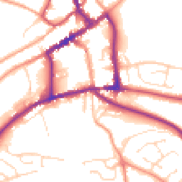 Daytime road noise heatmap for DE6 1BY