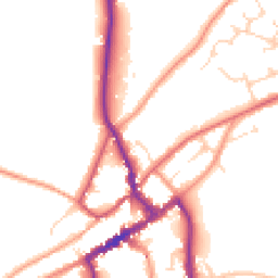 Daytime road noise heatmap for DE6 1GQ