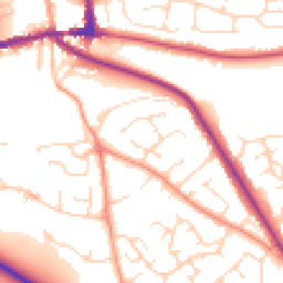 Daytime road noise heatmap for DE6 1SZ