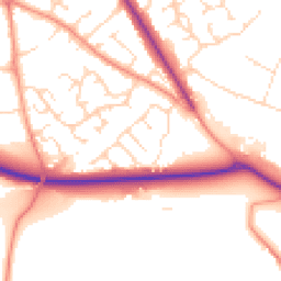 Daytime road noise heatmap for DE6 1TN