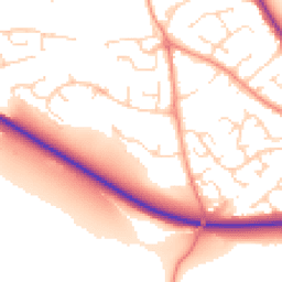 Daytime road noise heatmap for DE6 1TW