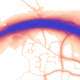 Daytime road noise heatmap for DE6 5LJ