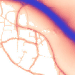 Daytime road noise heatmap for DE6 5PN