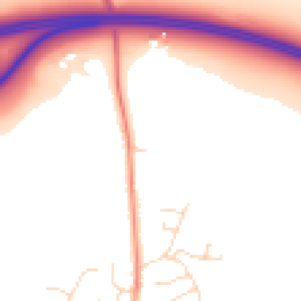 Daytime road noise heatmap for DE72 2AY