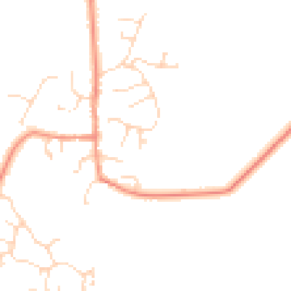 Daytime road noise heatmap for DE72 2BX