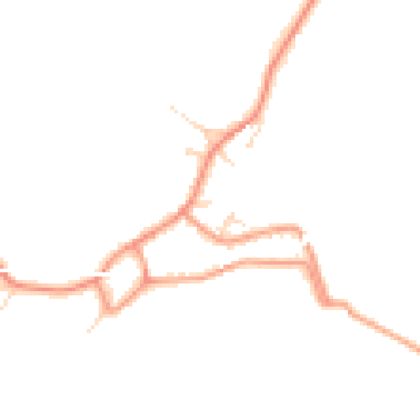 Daytime road noise heatmap for DE72 2BZ