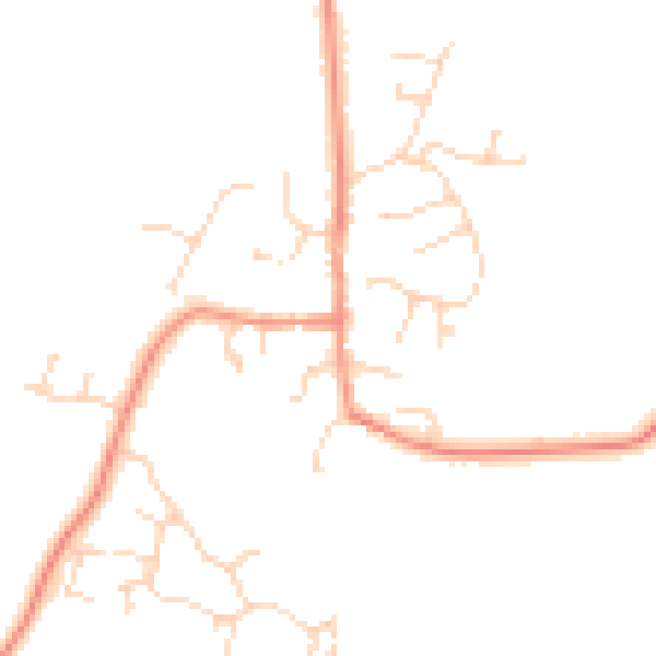 Daytime road noise heatmap for DE72 2DW