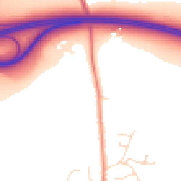 Daytime road noise heatmap for DE72 2DX