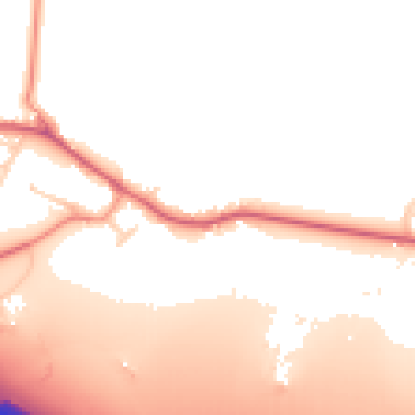 Daytime road noise heatmap for DE72 2GP