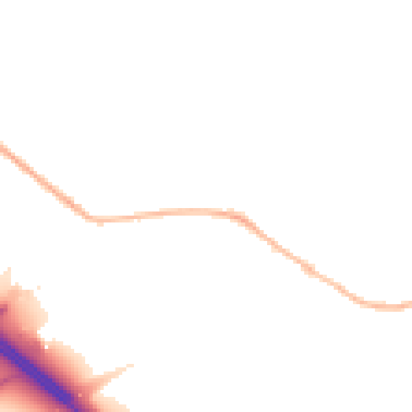 Night-time road noise heatmap for DE72 2GR