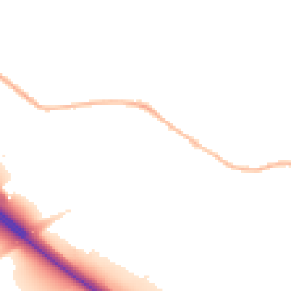 Night-time road noise heatmap for DE72 2GY