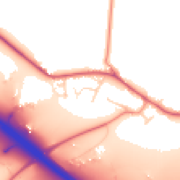 Daytime road noise heatmap for DE72 2GZ