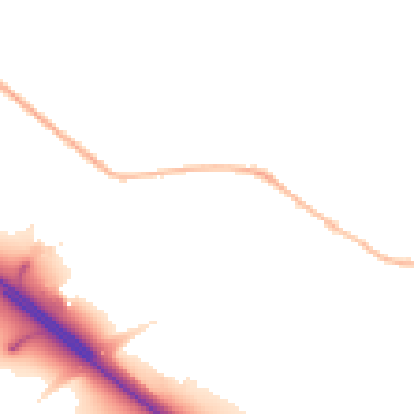 Night-time road noise heatmap for DE72 2GZ
