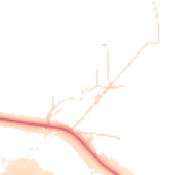 Daytime road noise heatmap for DE72 2HG