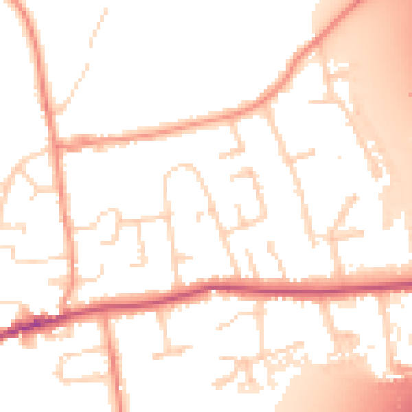 Daytime road noise heatmap for DE72 3AA
