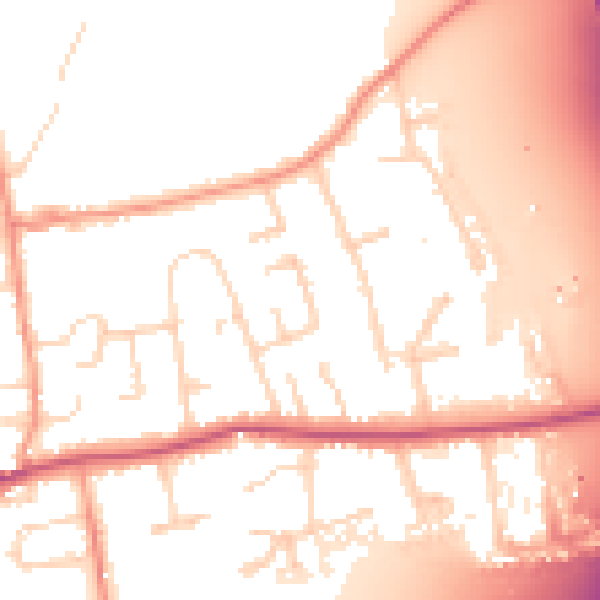 Daytime road noise heatmap for DE72 3AB