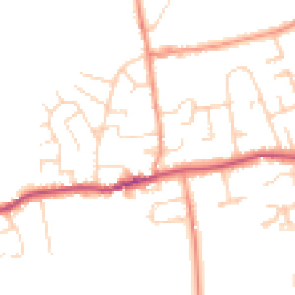 Daytime road noise heatmap for DE72 3AW
