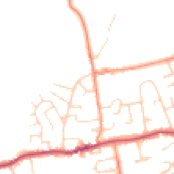 Daytime road noise heatmap for DE72 3BA