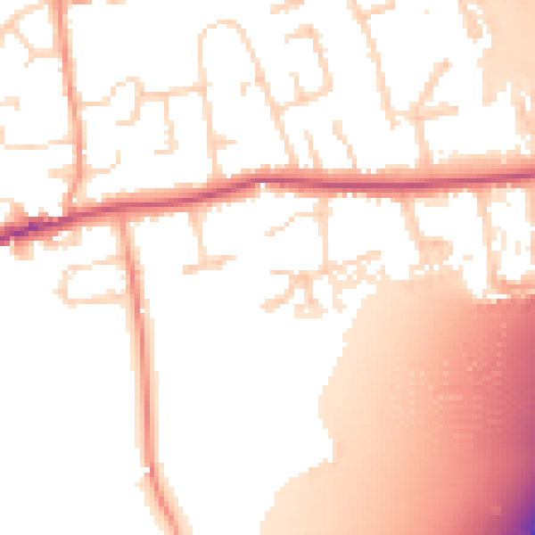 Daytime road noise heatmap for DE72 3BF