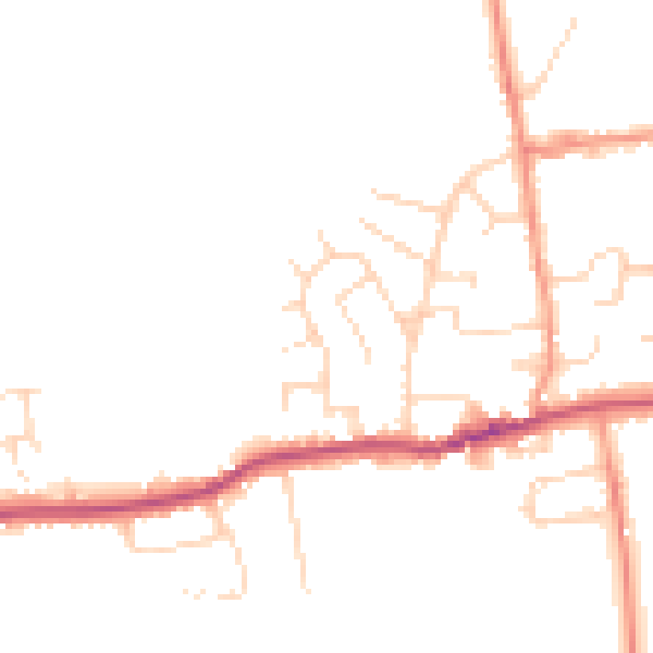 Daytime road noise heatmap for DE72 3BT