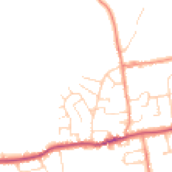 Daytime road noise heatmap for DE72 3BX