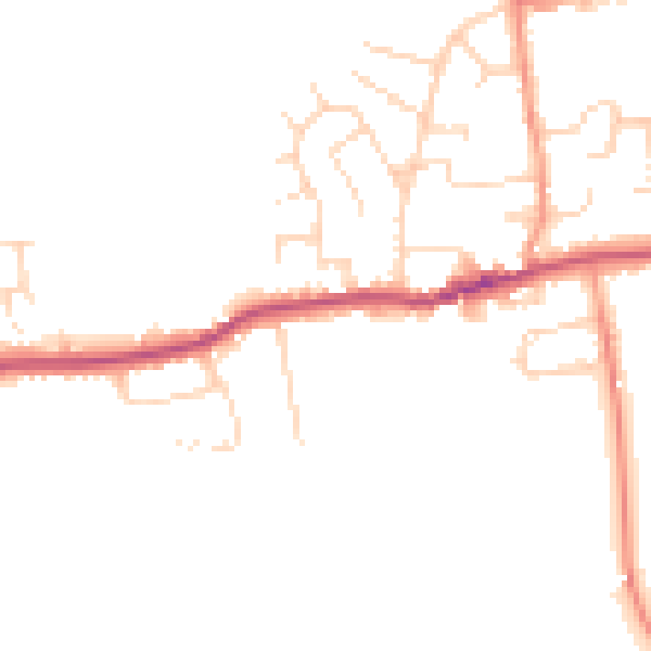 Daytime road noise heatmap for DE72 3DA