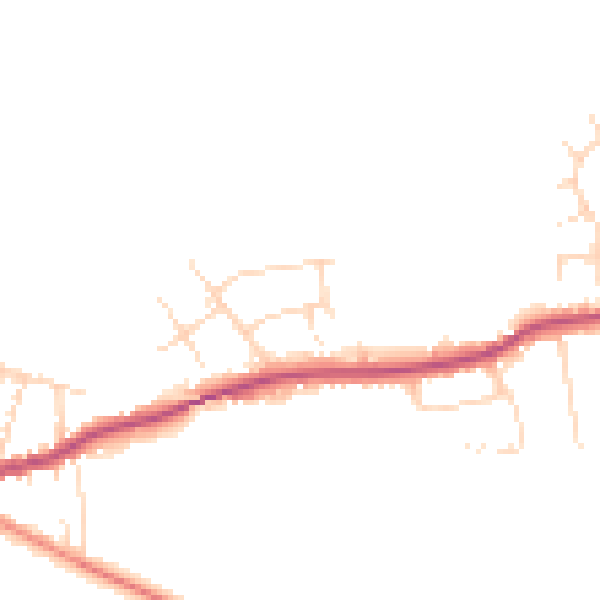 Daytime road noise heatmap for DE72 3DG