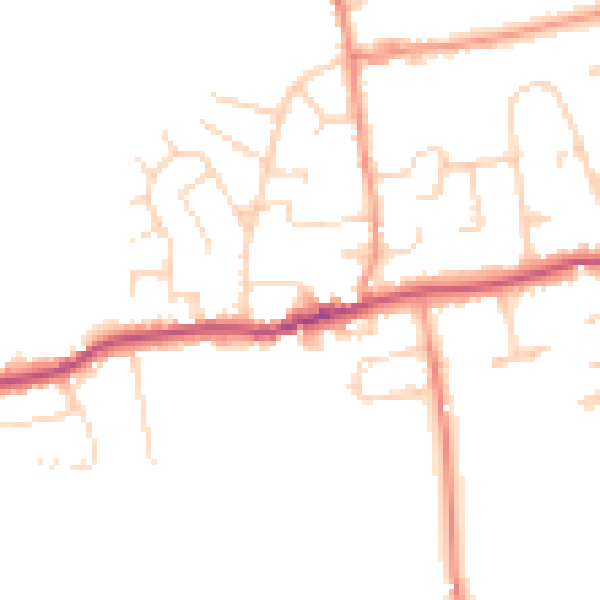 Daytime road noise heatmap for DE72 3DU