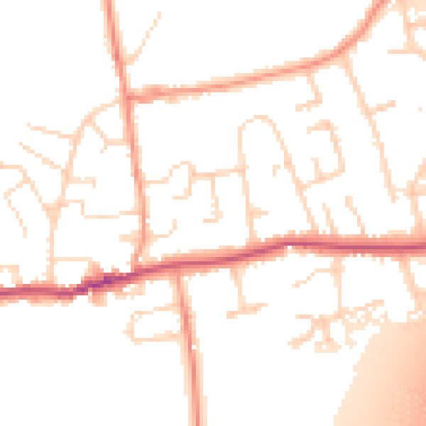 Daytime road noise heatmap for DE72 3ED
