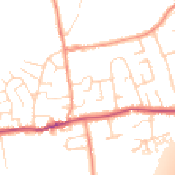 Daytime road noise heatmap for DE72 3EJ